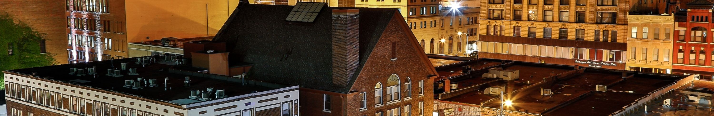 Downtown Dubuque at night