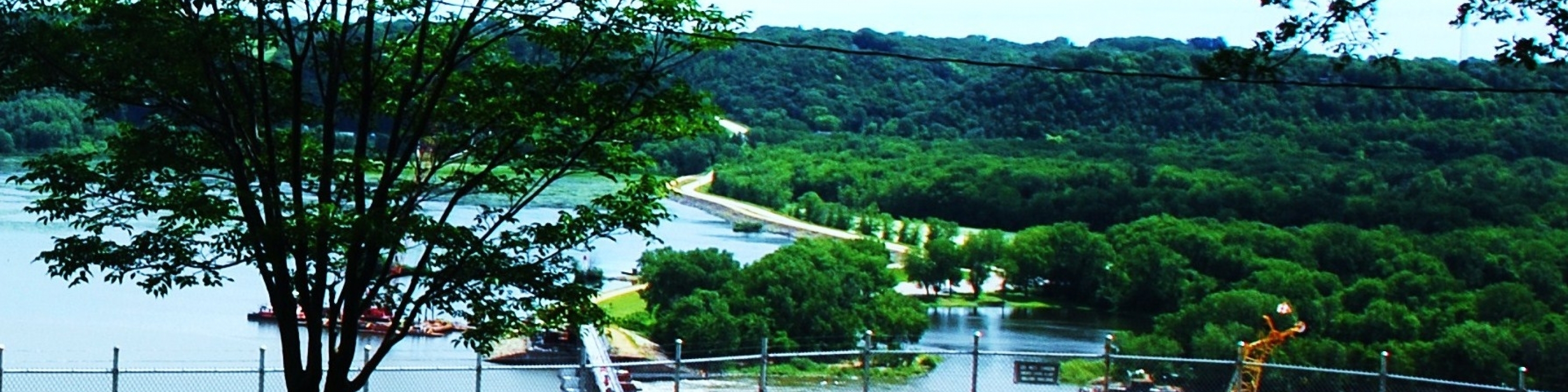 outside at Eagle Point Park overlooking the Mississippi River.
